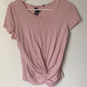 BLOOMINGDALES AQUA Brand TWIST FRONT Shirt PINK XS